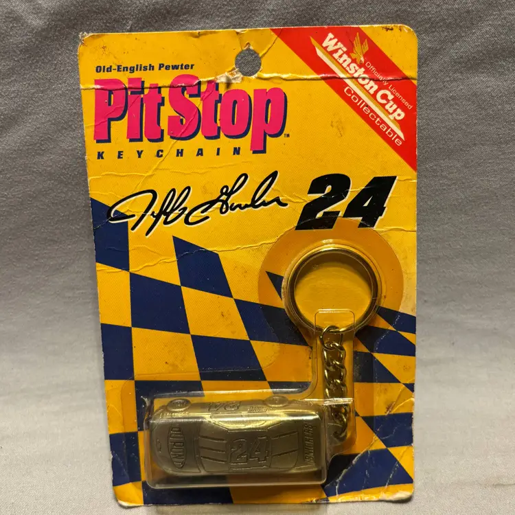 Lot of 3 Jeff Gordon # 24 Items Avon Bennie Bear, Golden Keychain, Diecast Car