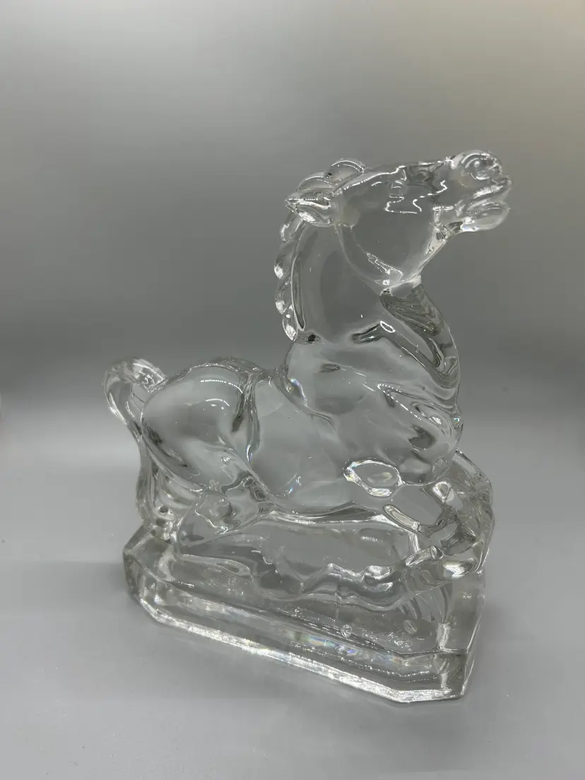 24011 1940’s New Martinsville Clear Horse 8”