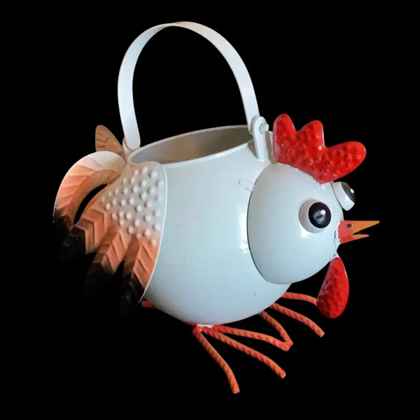 Cute Contemporary Chicken Planter/ Holder. 9 X 9 Inches