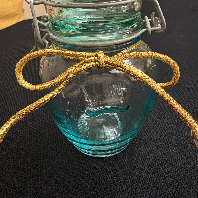 Vintage Etrusca Vetreria Glass Bail & Wire Italian Canning Jar