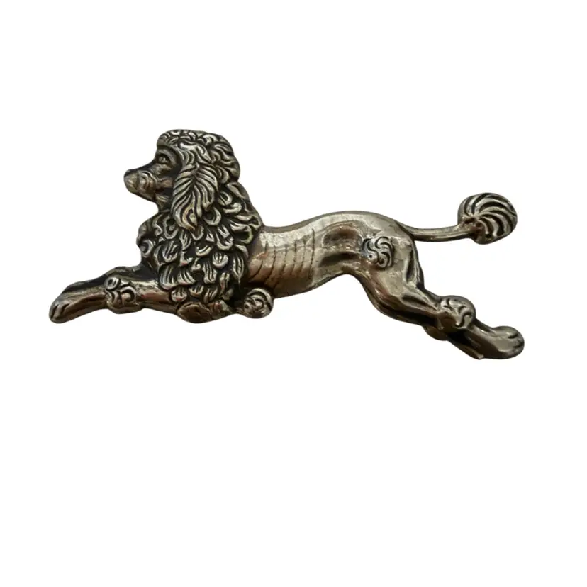 Vintage ‘Beau’ Sterling Silver 2” Poodle Brooch