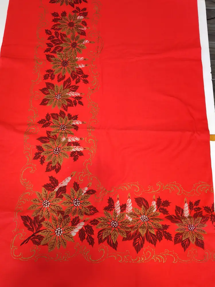 Vintage MCM Red Tablecloth
