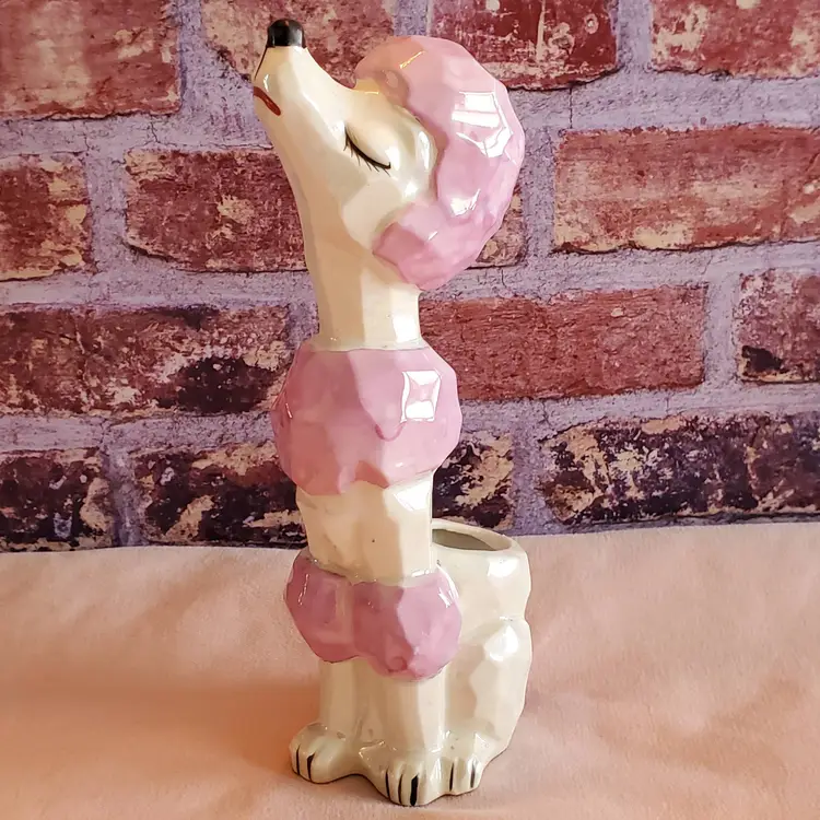 UNIQUE & Beautiful 1950-60s Prismatic Irridescent Poodle Liptstick Holder (or holder of whatever you'd like!)