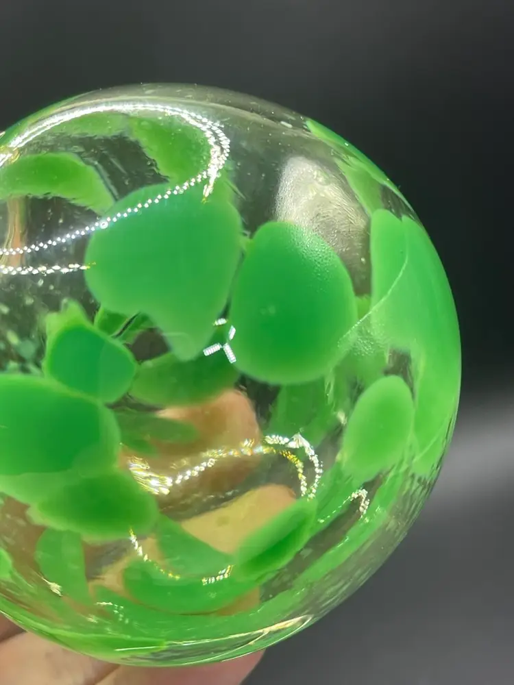 Green Swirled Glass Witch Ball