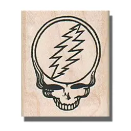 Grateful Dead Stealie Skull Rubber Stamp - Steal Your Face - Dead Head