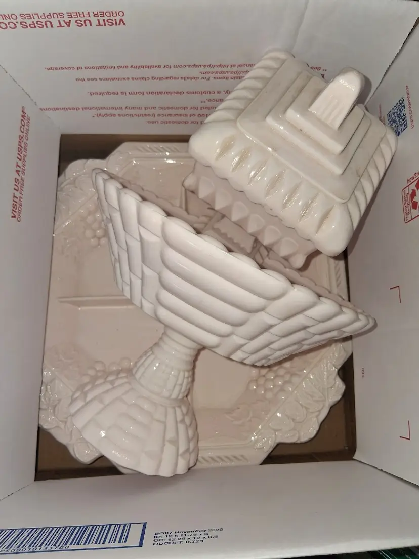 PINK MILK GLASS Boxed Lot