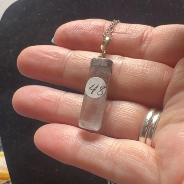 Aquamarine Pendant 22” SS Chain