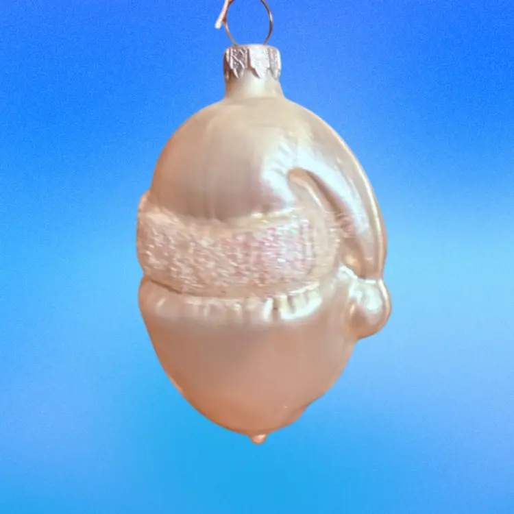 All White Hand Blown Santa Made In West Germany