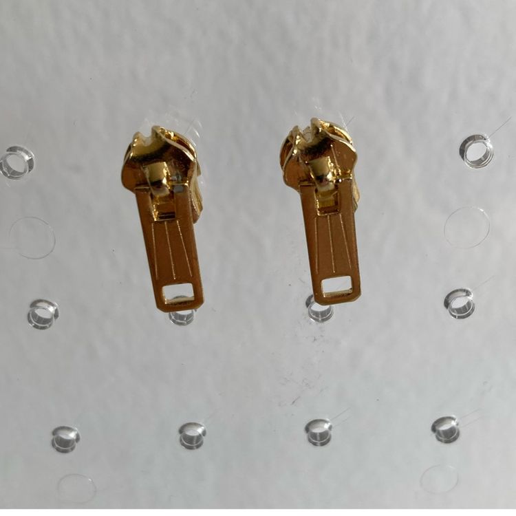 Fun Gold Zipper Pull Earrings 1990’s