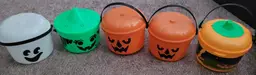 McDonald's Halloween Happy Meal Boo Bucket Lot Pumpkin Ghost Witch 1986 Set Of 5