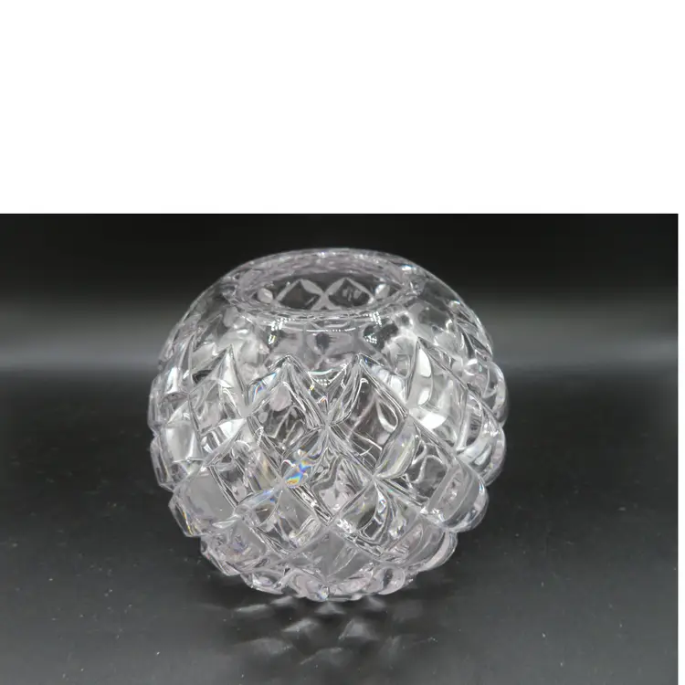 Vintage EAPG Rose Bowl Vase Sphere with Diamond Cut pattern 2