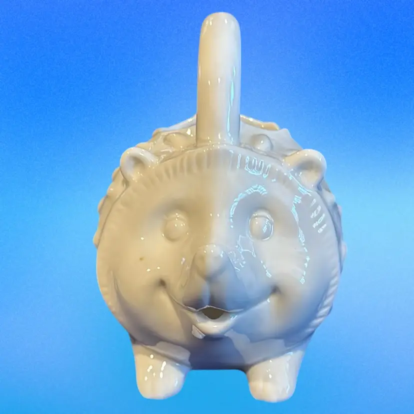 Ceramic White Hedgehog Pitcher