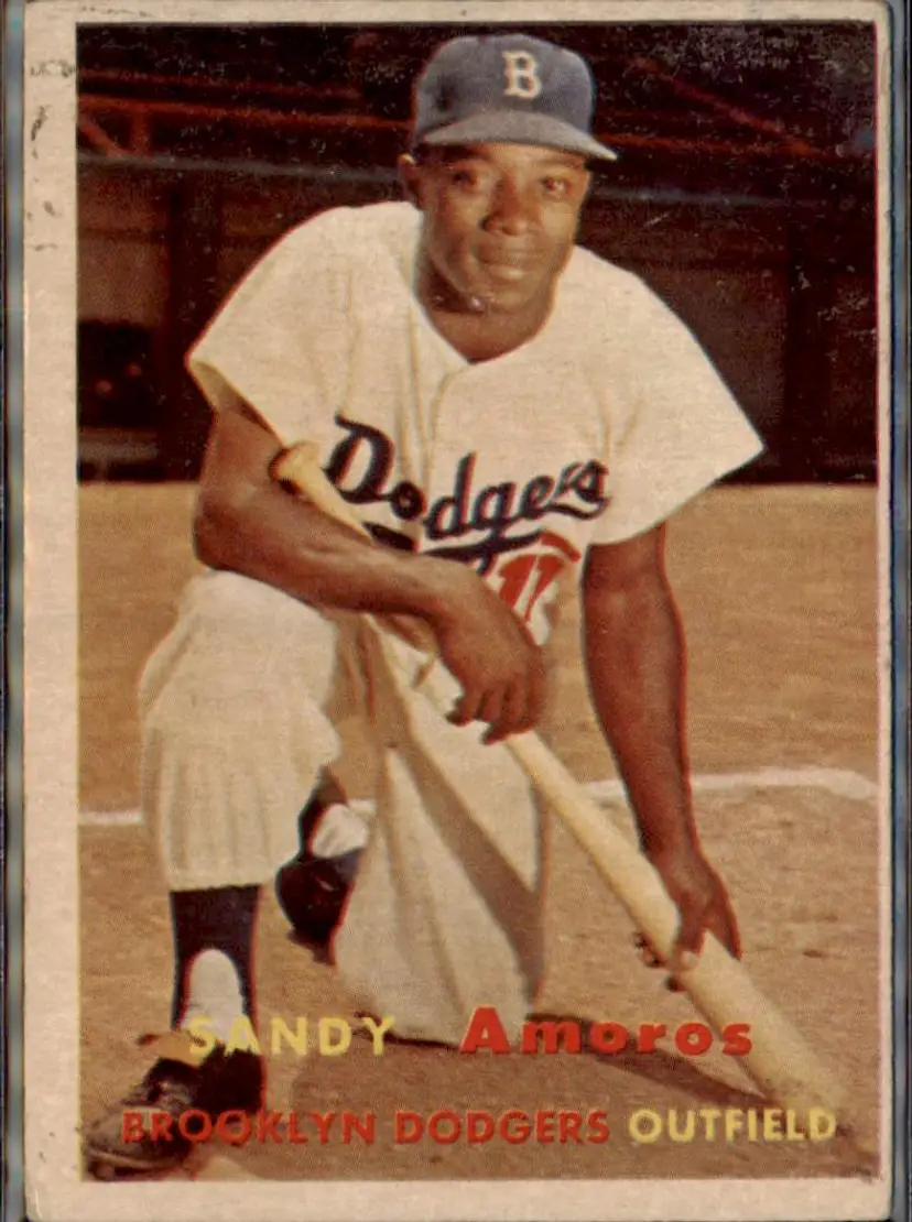 1957 Topps #201 Sandy Amoros - ( pk1 ) - Brooklyn Dodgers