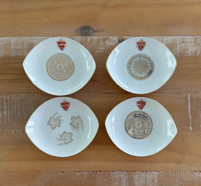 Set Of 4 Westminster Fine China Trinket/Vanity Dishes 161 Gold Designs Australia