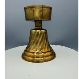 Vintage Solid Brass Swirl Ribbon Bell 
Taper Or Pillar Candlestick Holder 5.5" Tall