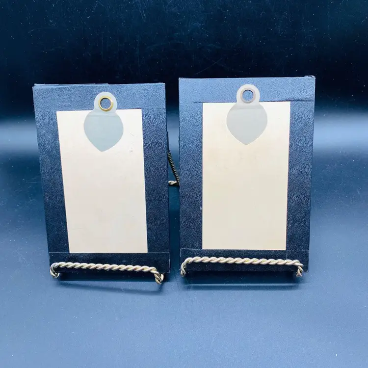 #2418 Children Playing Reverse Painted Glass Vintage Pair Artwork Decor  Girl with Doll Boy picking Flower Silhouettes Signed