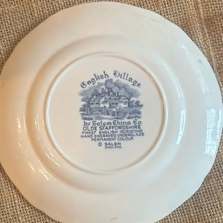 Olde Staffordshire English Village Salem China Co England Plate