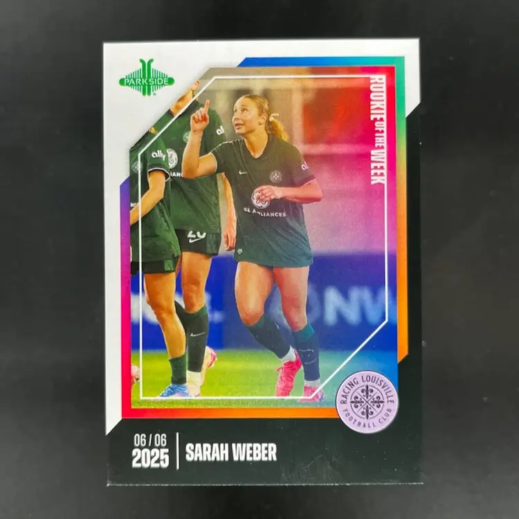 Sarah Weber 2025 NWSL Parkside Pronto Rookie Of The Week Subscriber Exclusive /210 Soccer Card #ROW11