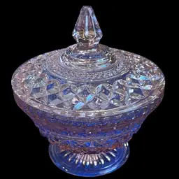 Vintage Anchor Hocking Pink Wexford Covered Candy Dish