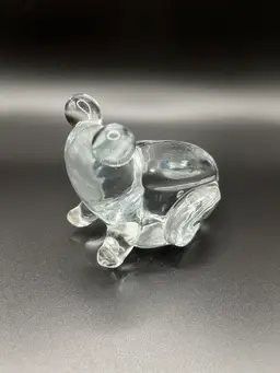 Frog Toad Clear Glass Paperweight