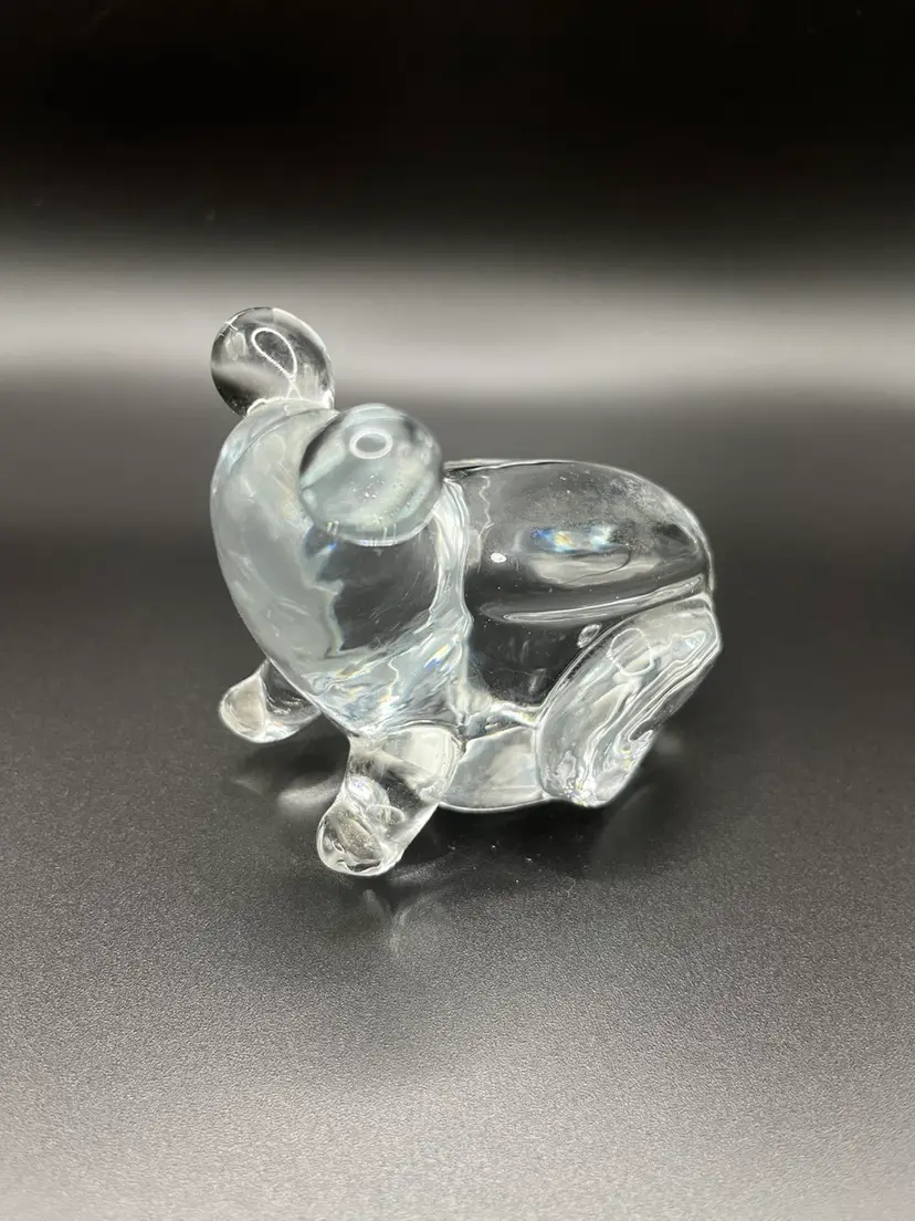 Frog Toad Clear Glass Paperweight