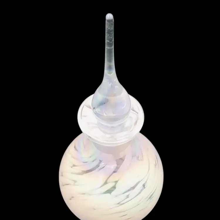 Ganz Blown Glass Iridescent Perfume Bottle With Stopper