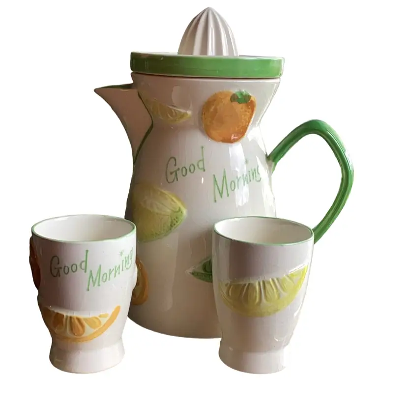 “Good Morning” Juicer/Pitcher And Three (3) Cups - Napcoware C-5352
