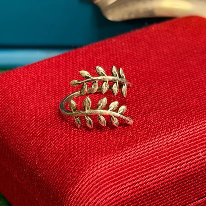 Sterling Silver BC S 925 Adjustable Laurel Leaf Wrap Ring