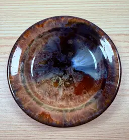 Bill Campbell Crystalline Flambeaux Pottery Trinket Dish