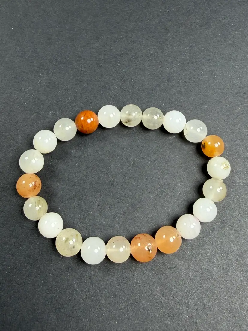 Natural Moonstone Mix Stretch Bracelet 6" Crystal Stone 8mm Beads Healing