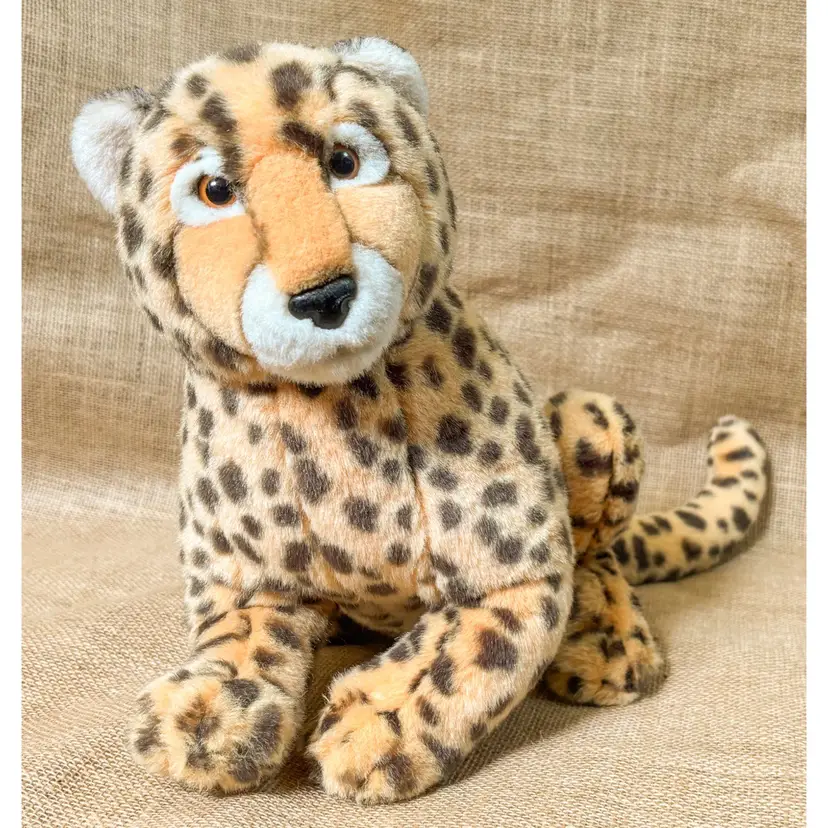 Vintage Big Cheetah Plush Stuffed Animal Realistic Conservative Collection