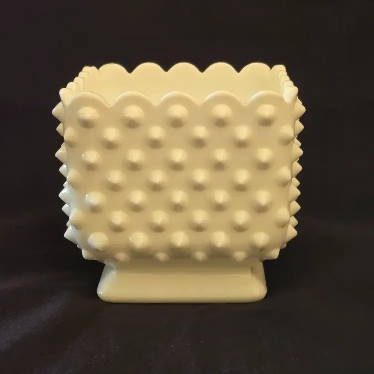 Hobnail Fenton Milk Glass 4½" Square Planter / Vase / Bowl / Candy Dish Vintage