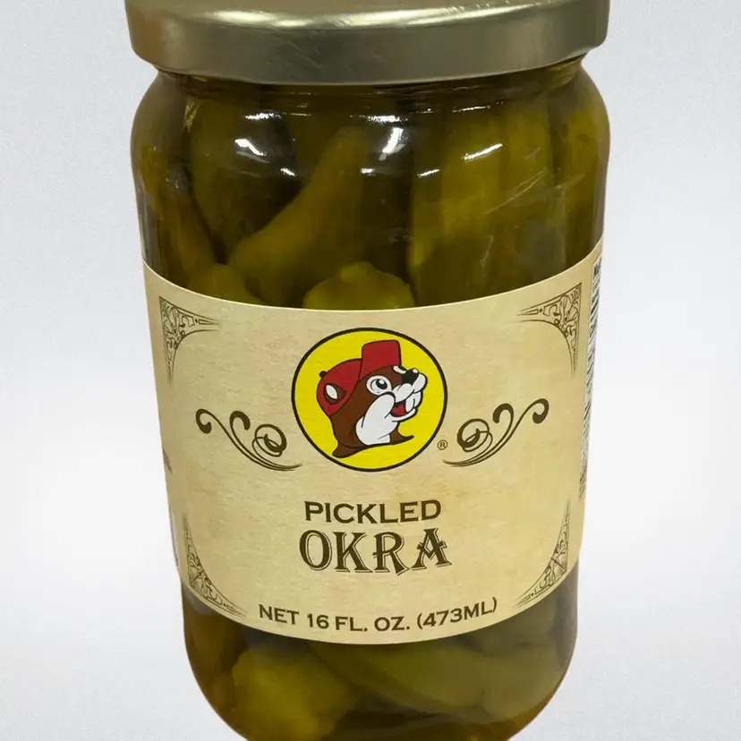 Buc-ees Pickled Okra in a Resealable Jar, Gluten Free, No High Fructose Corn Syrup, 16 Fl. Ounces