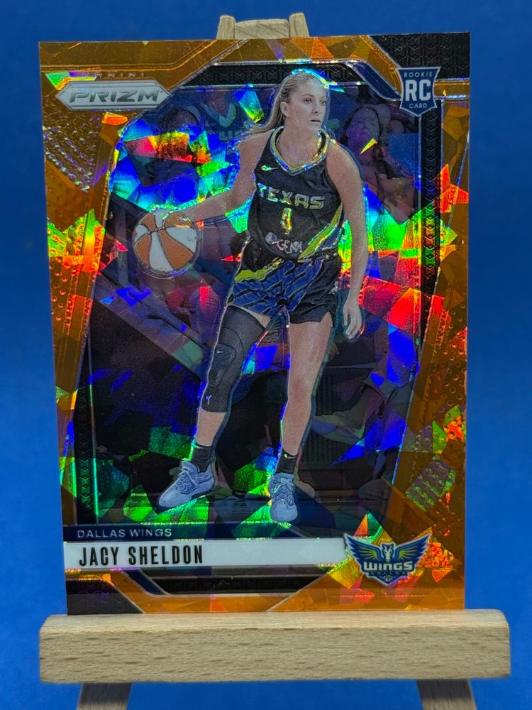 2024 WNBA Prizm Jacy Sheldon RC #4 Orange Cracked Ice