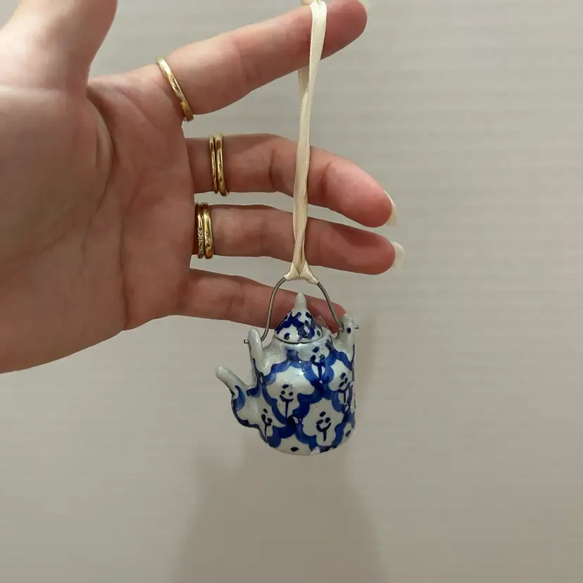 Hanging Teapot Blue And White