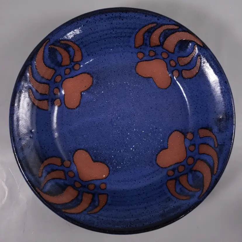 SIGNED Red Clay Bear Claw Southwest Native Folk Art STUDIO ART POTTERY DISH BOWL