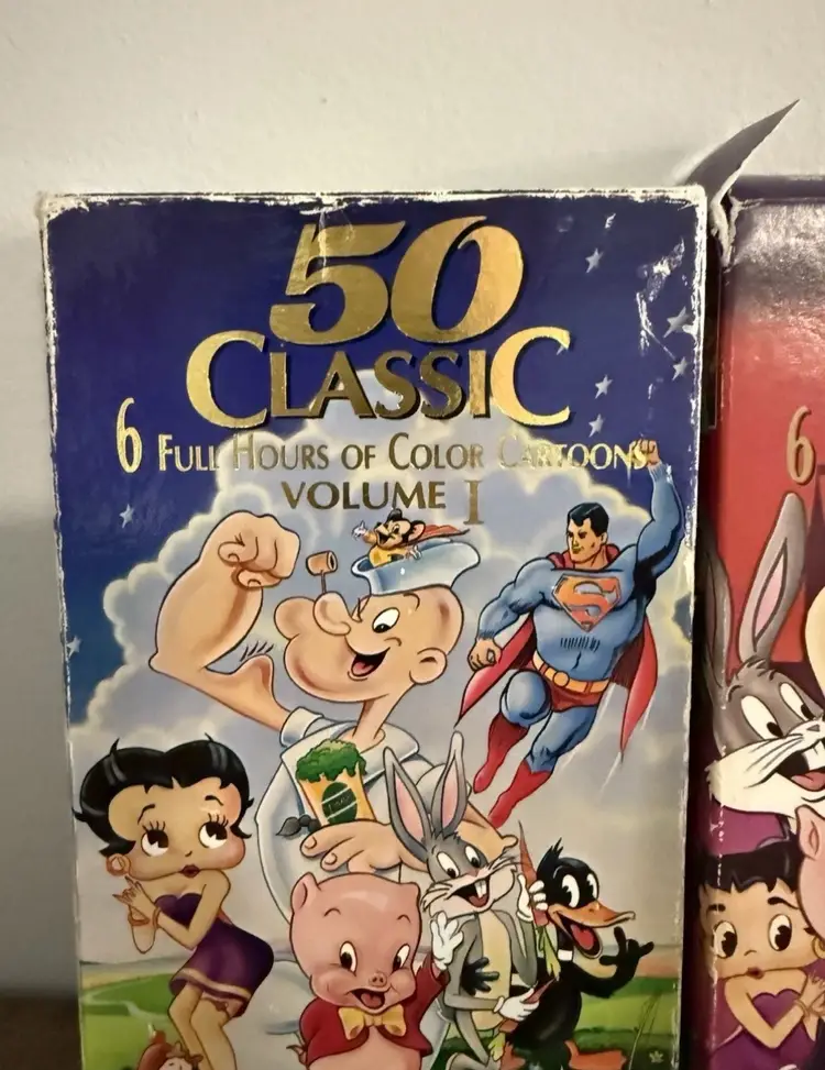 50 Classic All Star Cartoons Volume One And Two (VHS, 1991) Burbank Video
