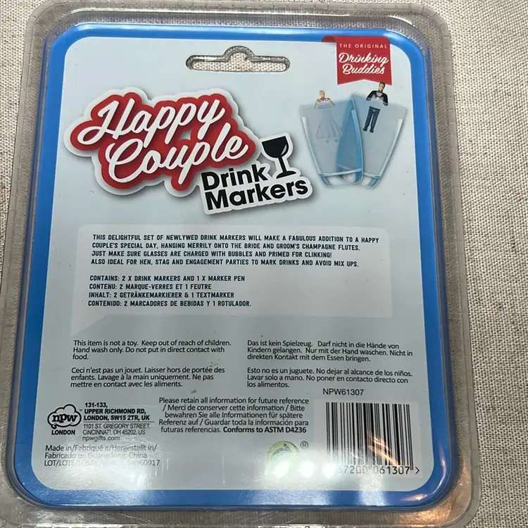 Drinking Buddies Happy Couple Drink Markers