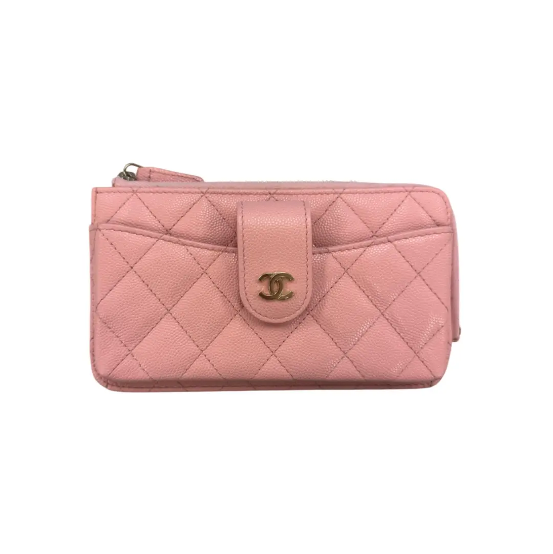 Chanel Pink Zip Pouch Wallet