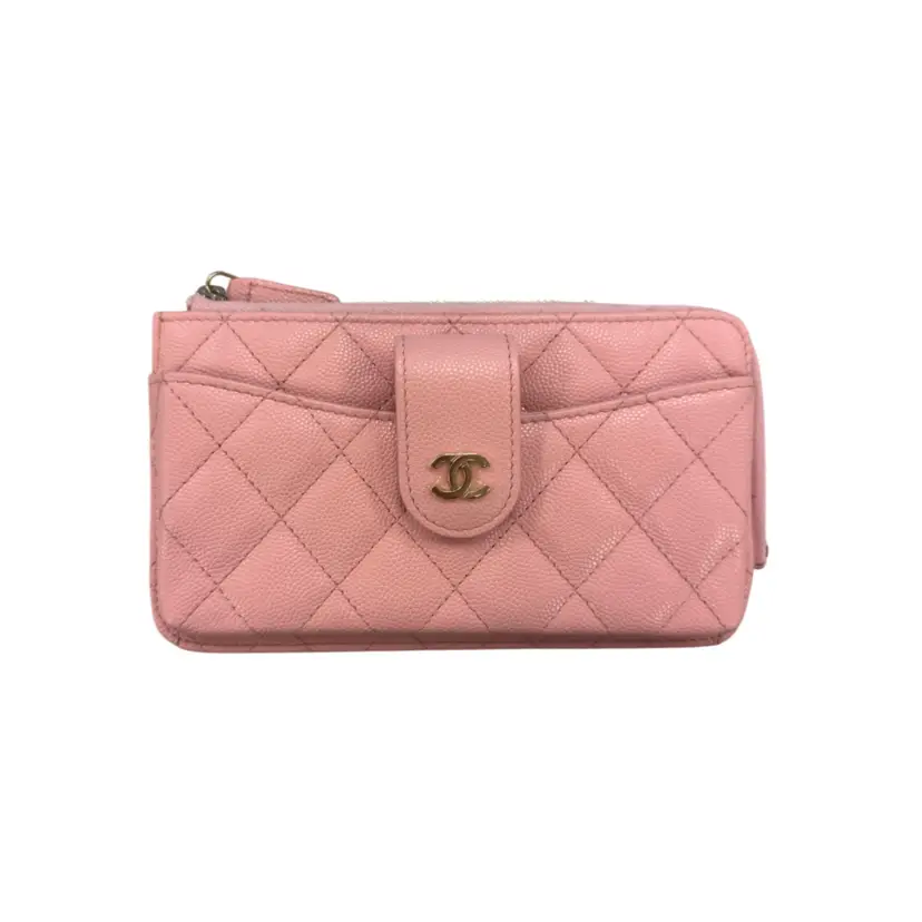 Chanel Pink Zip Pouch Wallet