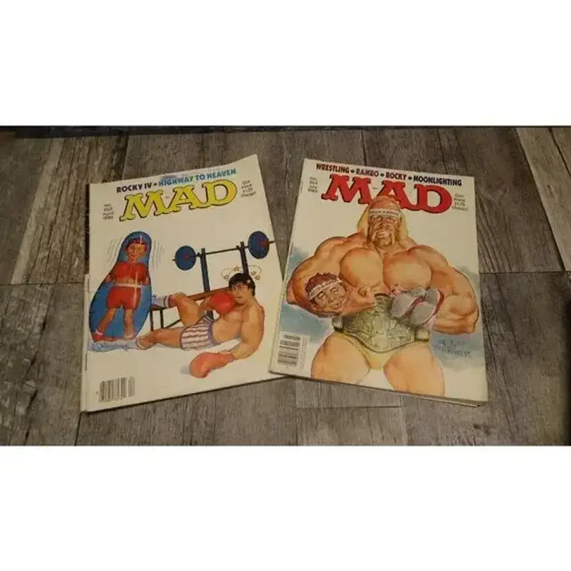 MAD MAGAZINE #262 and #264 Rocky and Hulk Hogan 1980s