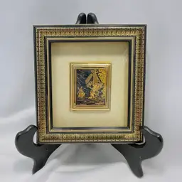 #1814 Vintage Damascene Toledo Spain Scene of Don Quixote and Sancho Panza "Tilting at Windmills"