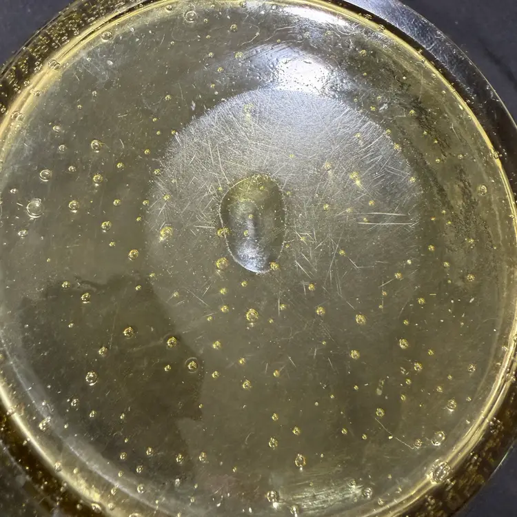 Yellow Hand Blown Glass Serving Bowl - 10” Mouth 6.5” Tall 4” Foot - No Chips Or Cracks