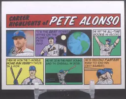 2022 Topps Heritage Comic, Pete Alonso, New York Mets