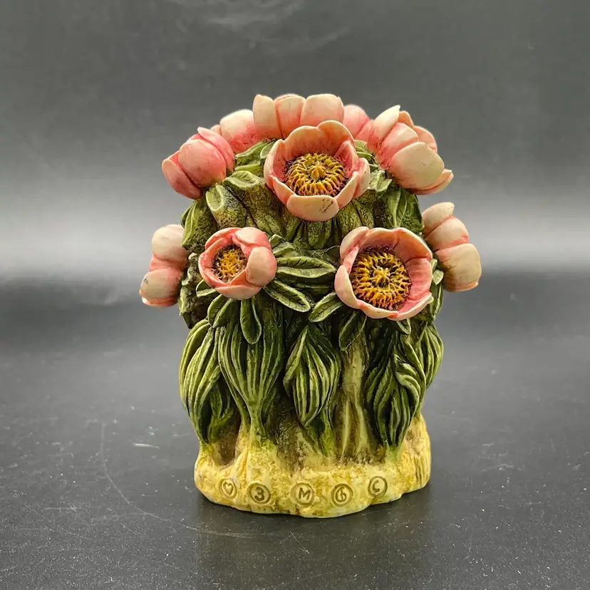 Harmony Kingdom Lord Byron Garden Peony Trinket Box Bumble Bee Lady Bug VTG