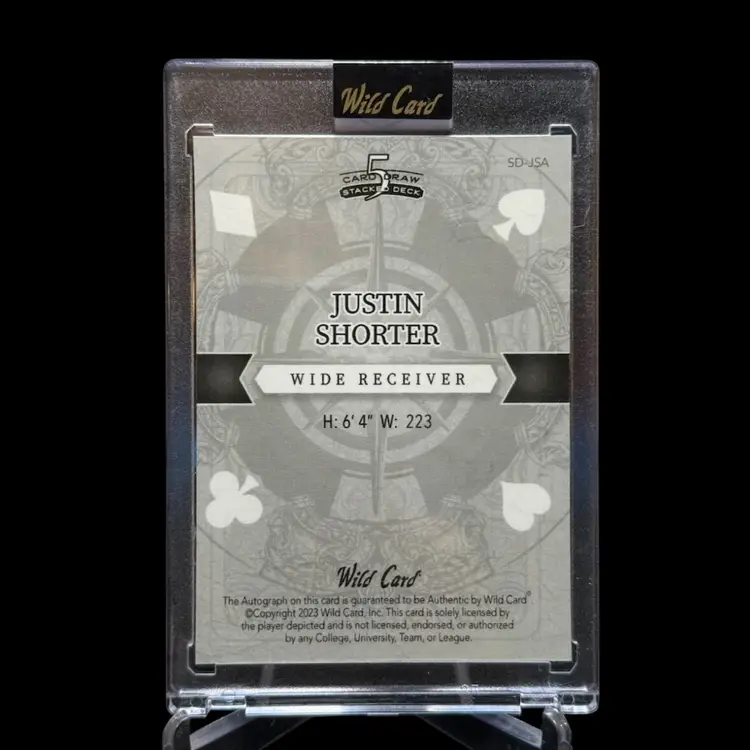 Justin Shorter 2023 Wild Card 5 Card Draw Rookie Auto RC 3/5 Gold Ace Buffalo Bills