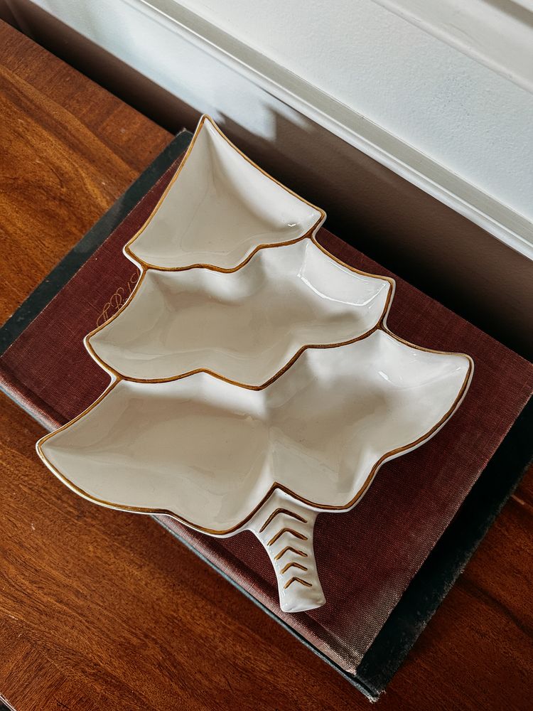Vintage Ceramic Tree Divided Dish