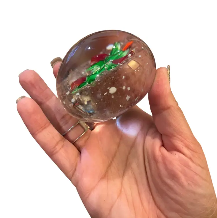 Gorgeous Floral Glass Paperweight