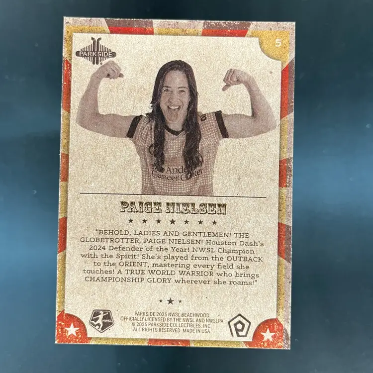 Paige Nielsen 2025 Parkside Beachwood Brand Circus /100 Soccer Card