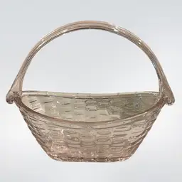 Longaberger glass, pink crocus basket, collectors club, USA